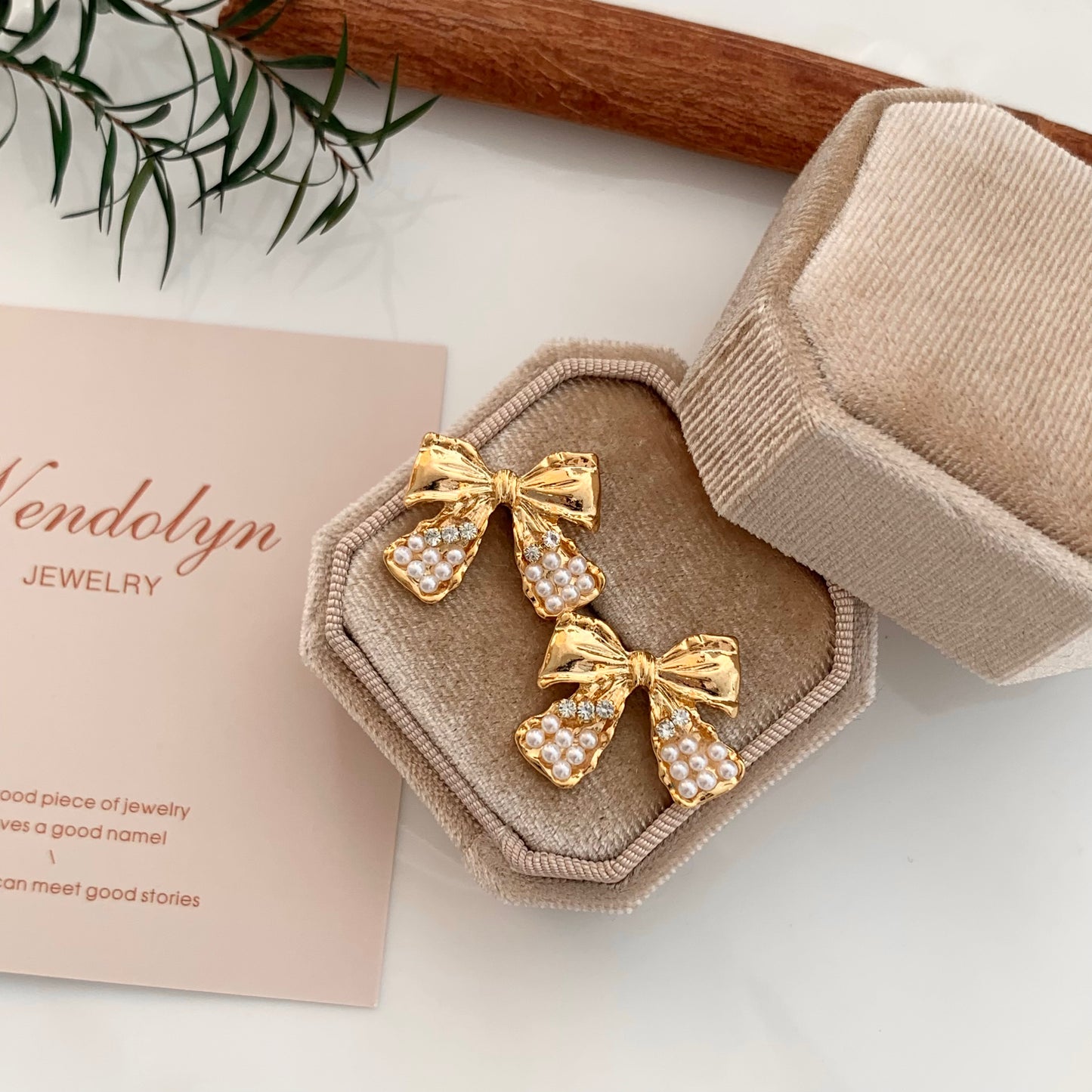 Pearl Bowknot Earrings