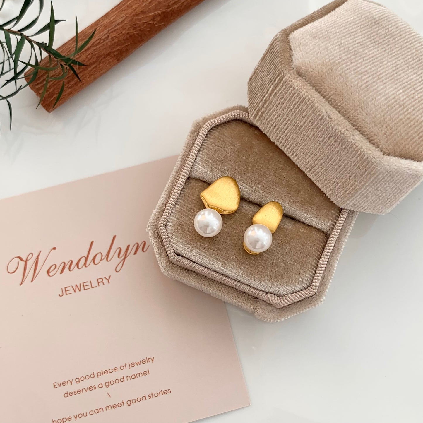 Golden Pearl Earrings