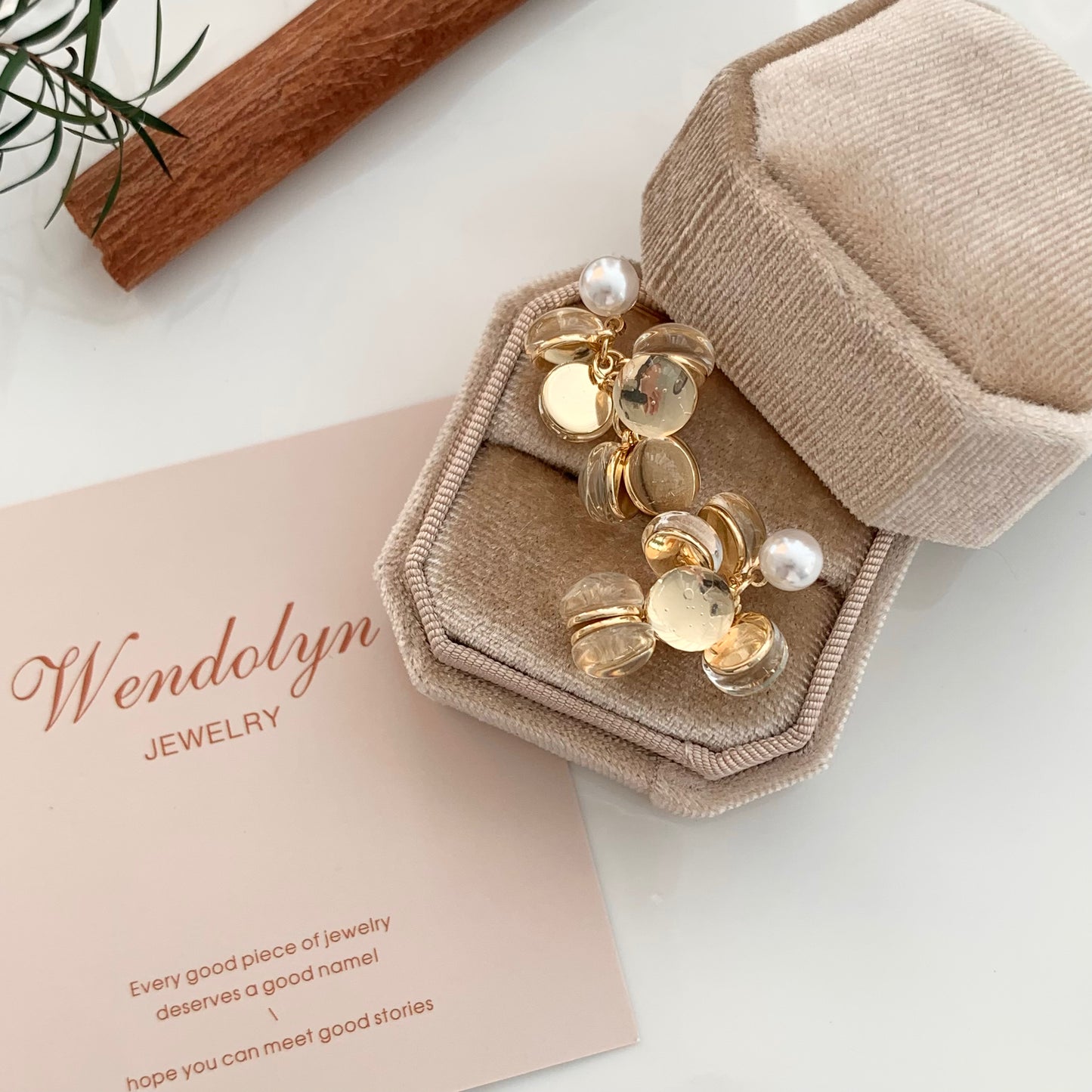 Golden Pearl Grape Earrings