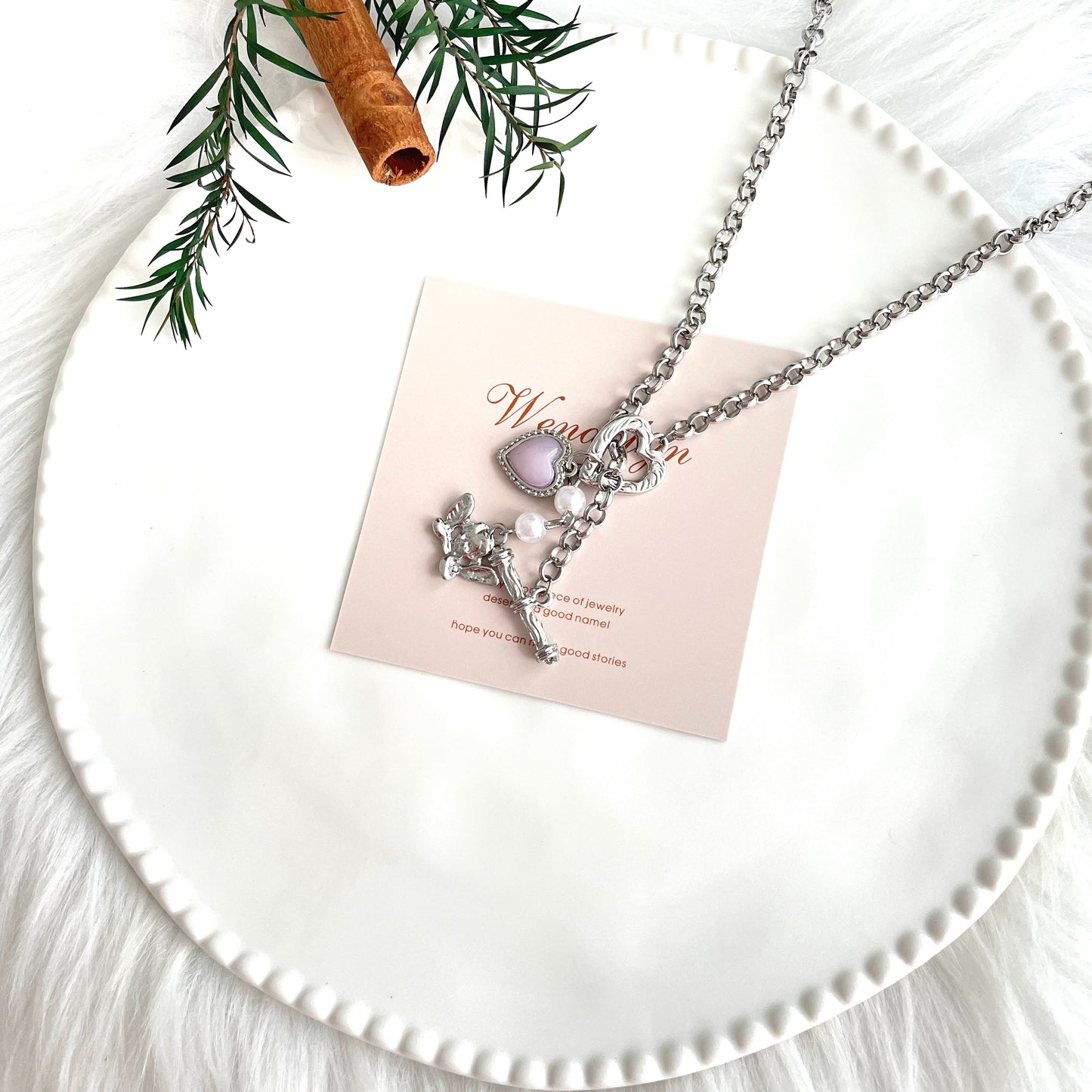 Sliver Heart OT Necklace