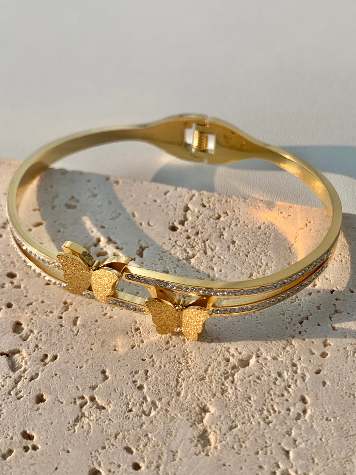 Golden Butterfly Zirconia Bracelet