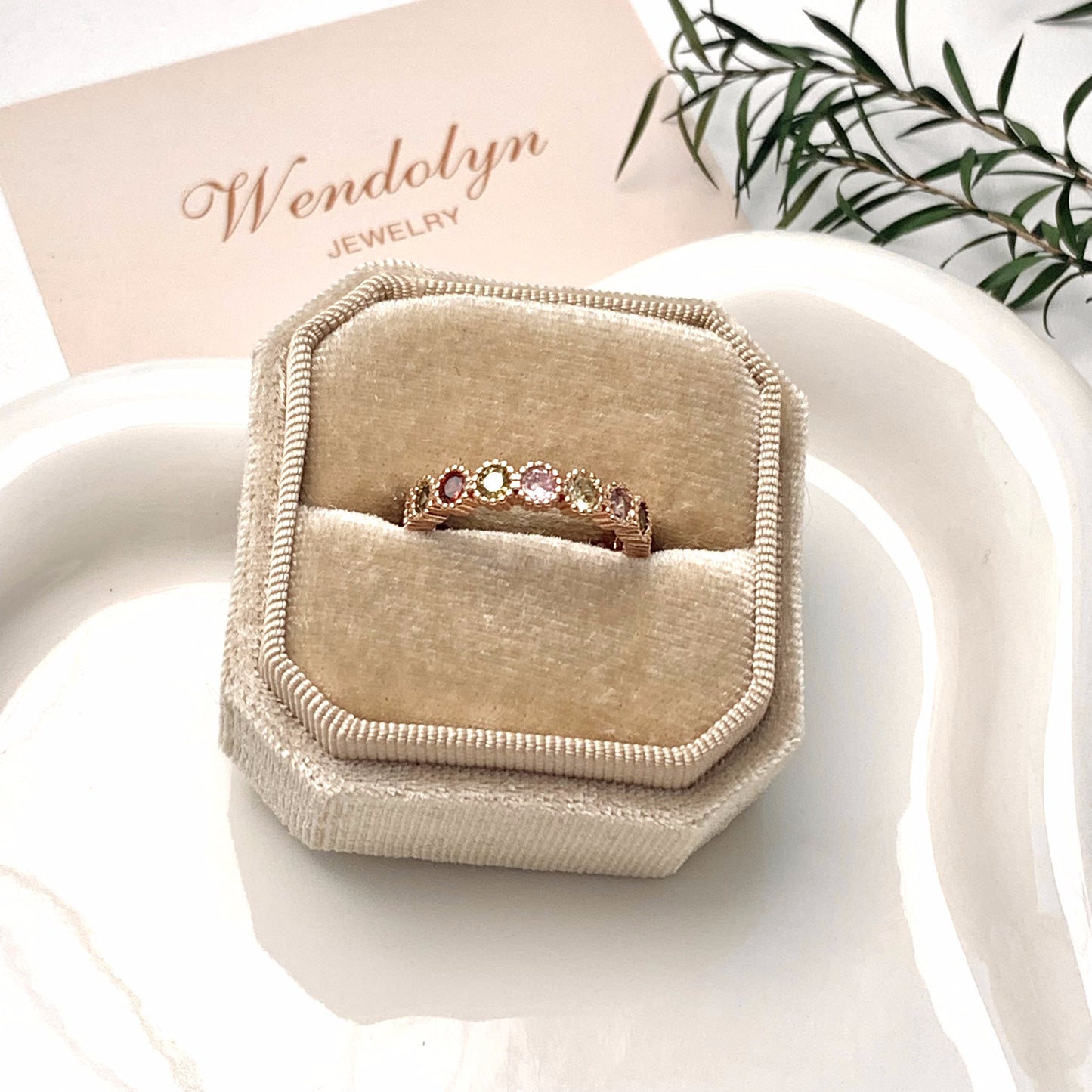 COLORED ZIRCON OPEN RING