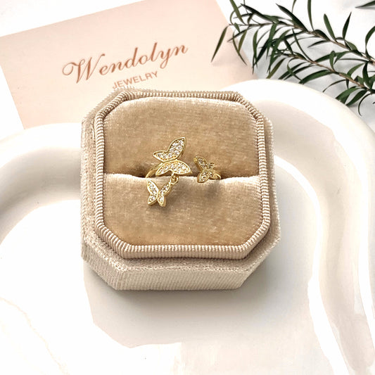 GOLDEN BUTTERFLY OPEN RING