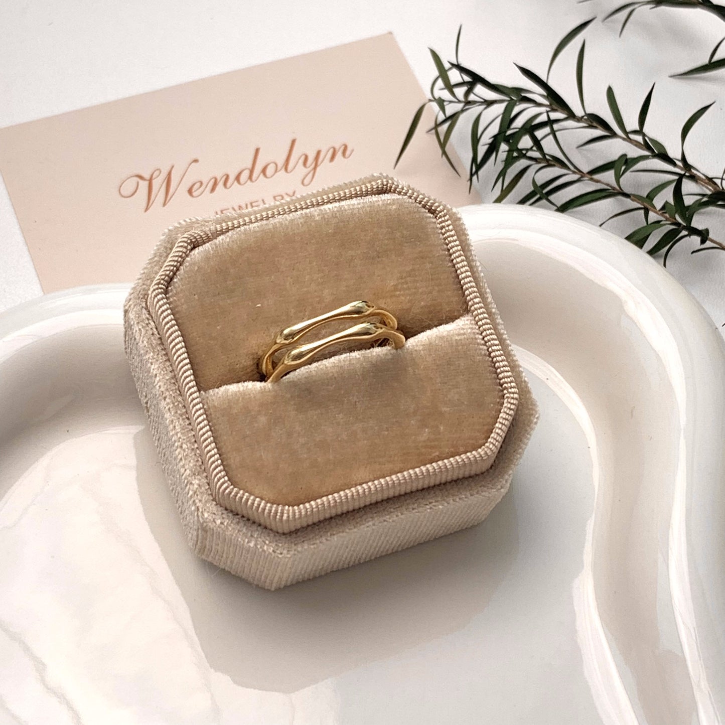 GOLDEN DOUBLE GEOMETRIC RING