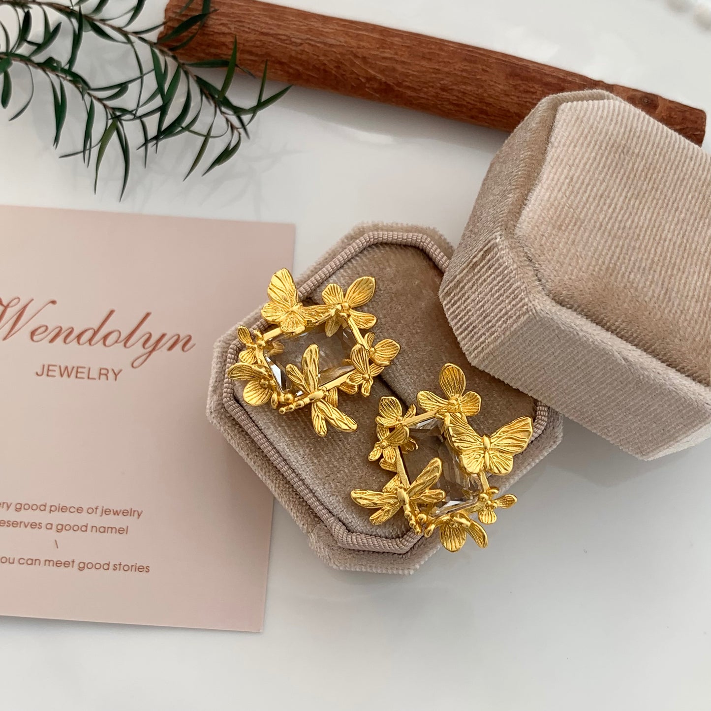 Golden Flower Earrings