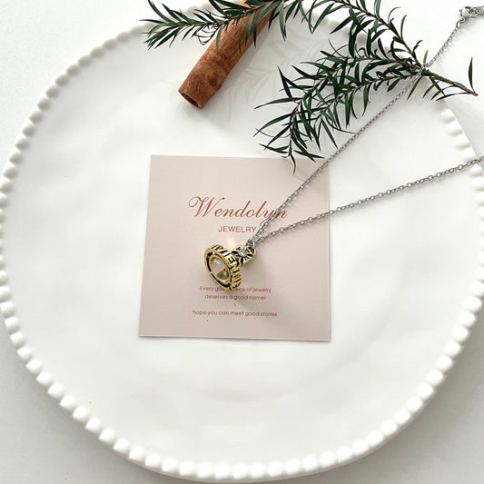 Sliver Saturn Necklace