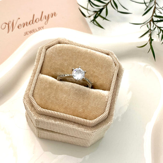 SILVER ZIRCON OPEN RING