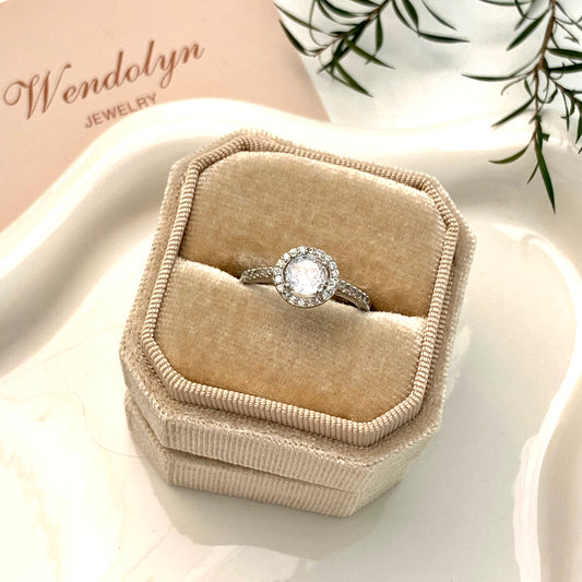 SILVER ZIRCON OPEN RING