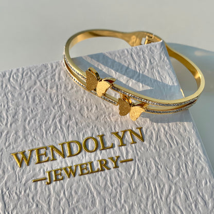 Golden Butterfly Zirconia Bracelet