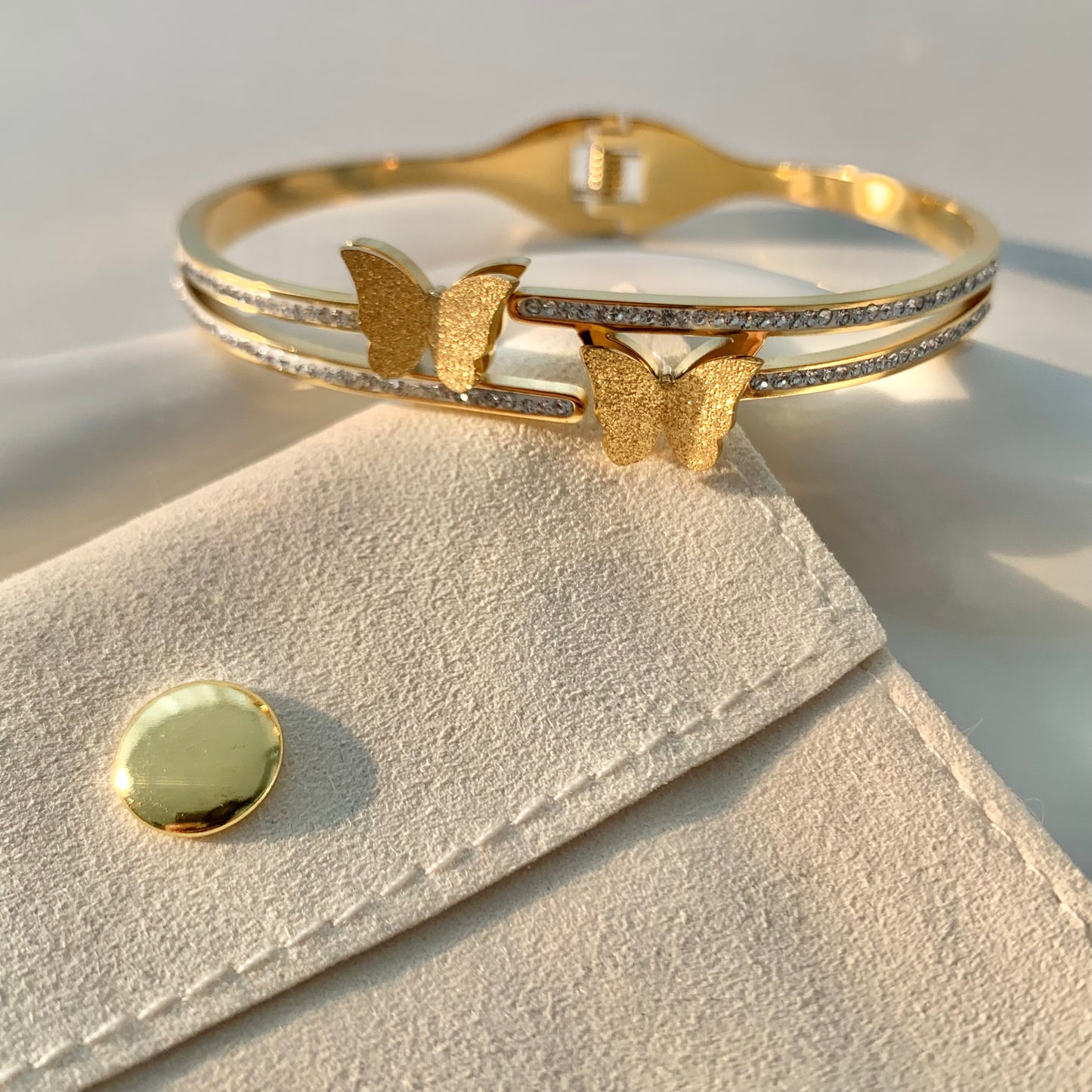 Golden Butterfly Zirconia Bracelet